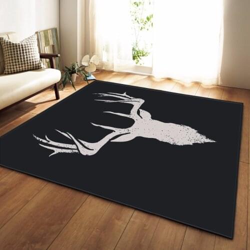 Nordic Style 3D Carpet Christmas Deer Bedroom Kids Play Mat Soft Flannel Memory Foam Big Area Rugs Carpet for Living Room