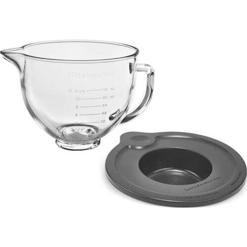 1Pcs Glass Bowl Cover Spare Replacement Parts With Pouring Spout For Kitchenaid K5GB KSM5GB 5 Quart Tilt-Head Stand Mixers