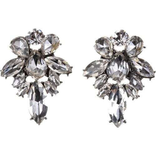 Green Stones Earrings Women Glass Wedding Maxi Statement Earrings Jewelry 2019