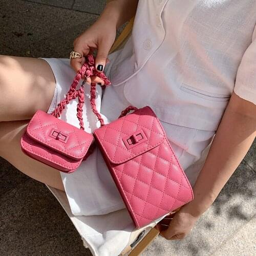 Women Crossbody Bags 2021 New Leather Shoulder Bag With Coin Purse And Handbag Ladies Bag 2 Pieces Set Messenger Bag Mini Square