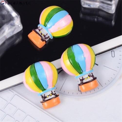 GraceAngie 10pcs Colorful Resin Balloon Cup Shape Rainbow Charms fridge magnet Ornament DIY phone shell Decor Making Findings