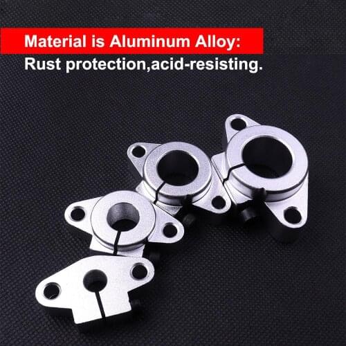 4Pcs SHF12/SHF16/SHF20 Flange Mount Linear Rail Aluminum Alloy Shaft Support Linear Rod Shaft Support Bearing 12/16/20mm