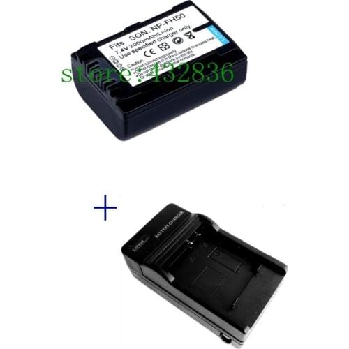 1pcs 2000mAh NP-FH50 NP FH50 NPFH50 camera Battery + Charger For Sony FH70 FH100 A230 A330 A290 A380,for sony accessories