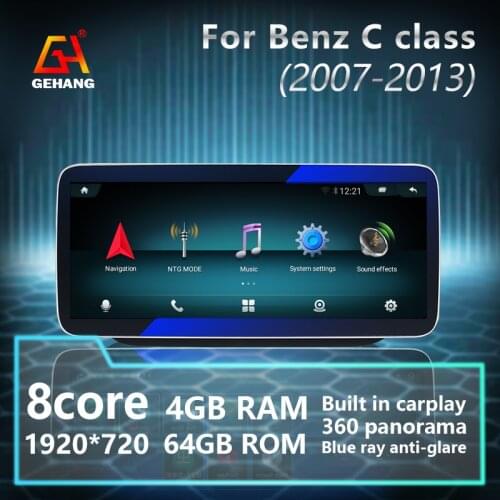 GEHANG Qualcomm android 10.0 4+64G car radio Touch Screen ips Multimedia carplay car video players for mercedes w204 w205