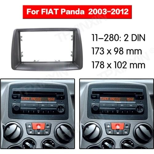 Car radio Frame Panel Auto Radio Stereo Fascia For FIAT Panda 2003-2012 Dash Plate Facia Panel Mount Trim Kits Frame Adapter