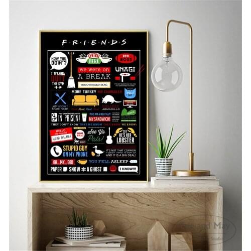 Friends TV Show Classic Quotes Canvas Painting Posters And Prints Wall Art Picture Vintage Poster Decorative Home Decor Tableau