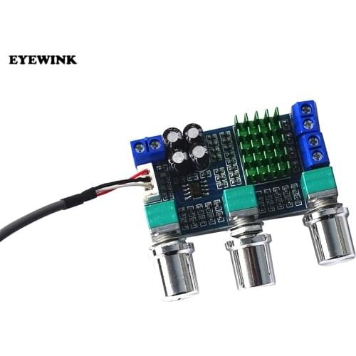DC 12V 24V 80W x 2 Dual Channel Digital Audio TPA3116D2 Treble Bass Regulating Preset Pre Amplifier Board Module XH-M567