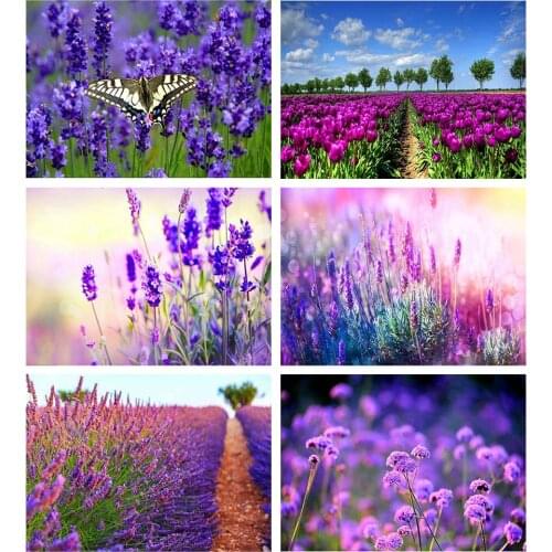 GATYZTORY 5D DIY Diamond Painting Lavender Rhinestones Embroidery Full Square Drill Flowers Cross Stitch Home Decor