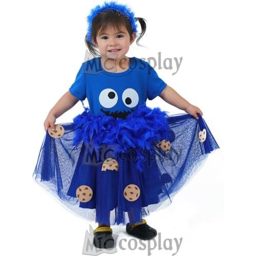 Blue Cookie Fancy Dress Girl Child Kids Halloween Costume