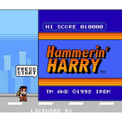 Hammerin'HARRY 60 Pins English Version Game Cartridge for 8 Bit 60pin Game Console