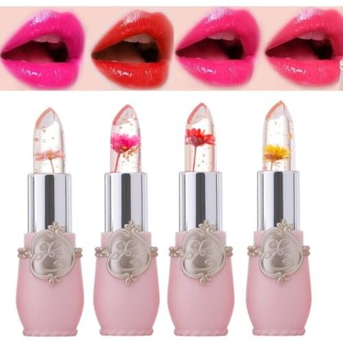 Crystal Jelly Lip Balm Lipstick Flower Temperature Color Changing Lip Balm Gloss Transparent Long Lasting Moisturizer Makeup HOT