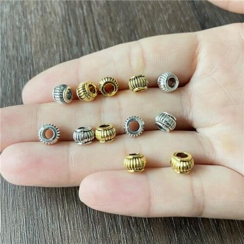 JunKang 30pcs striped ring spacer beads connectors Accessories Fashion Jewelry Making DIY Handmade Bracelet Necklace Components