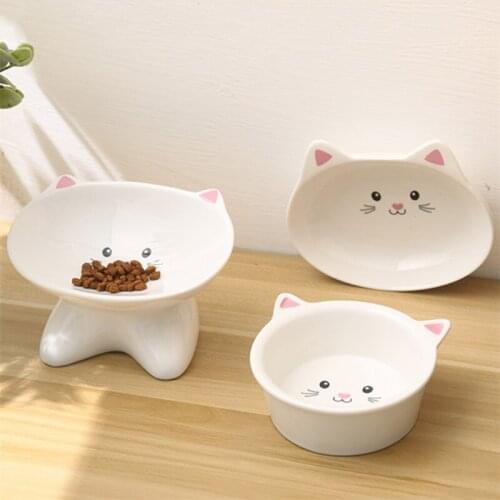 Ceramic Cute Cartoon Pet Bowl Cat Feeder Water Basin Dog Pot Household Pet Drinking Bowl Creative Puppy Feeding Food Dishes