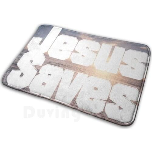 Jesus Saves Carpet Mat Rug Cushion Soft Non - Slip Jesus Saves Savior Grace Gospel Disciple Agnostic Saver Keeper God Holy