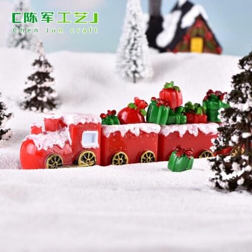 Dollhouse Miniature Christmas Tree Snowman Gift Box Decor Ornament Sleigh Micro Landscape Snow Scene New Year Decor for home