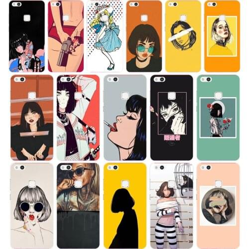 327FGComics Book Girl Cartoon Candy Soft Silicone Tpu Cover Case for huawei Honor 9 p10 mate 10 lite y6 prime 2018 play p smart