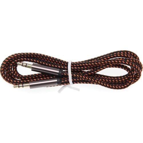 Nylon Braided Aux Cable 3.5mm Jack Audio Cable Male To Male Aux Cord for Iphone Samsung for Speaker 1.5M Free Shipping 50pcs/lot