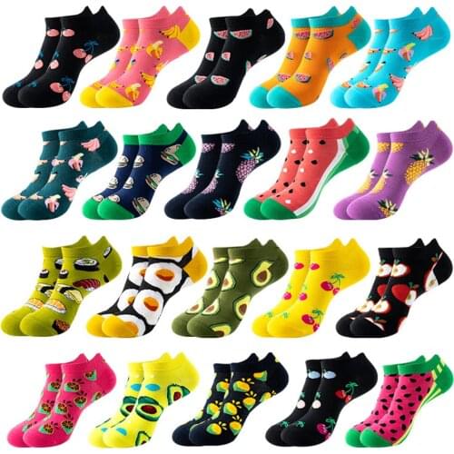 Men and Women Spring and summer thin boat socks pattern low-top socks ZQ123
