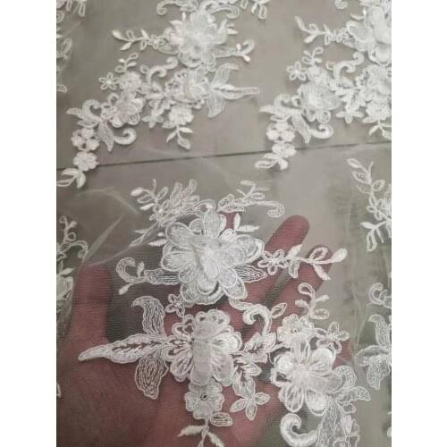 New design SYJ-11134 embroidered lace fabric/african french net lace fabric 5yards