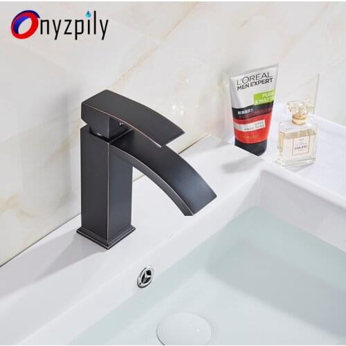 Onyzpily ORB Brushed Chrome Golden Basin Faucet with 10 inch Cover Deck Mounted Hot and Cold Water Mix Faucets torneira