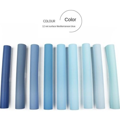 Thick Solid Color Nordic Dark Blue Mediterranean Non-Woven Wallpaper Plain Clothing Store Living Room Bedroom Wallpaper Home