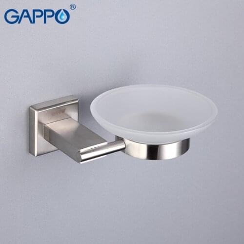 GAPPO Soap Dishes portable soap dish bathroom soap holder With Glass wall mount Soap Case Bathroom Accessories
