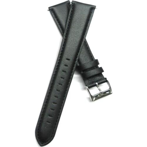 YQI Watchband 22mm Watch Band Lengthening Blak Watches Accessories belt with buckle Calf Genuine Leather straps for hours