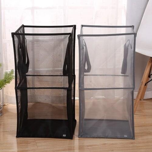 Mesh Foldable Kitchen Laundry Hamper Basket Dirty Clothing Organizer Book Underwear Container Bin
