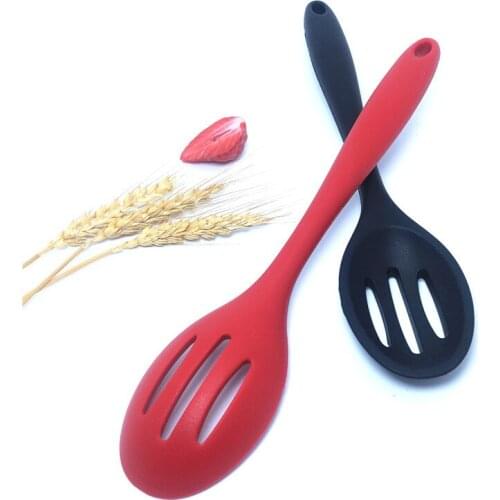 Silicone Nonstick Slotted Spoons High Heat Resistant Hygienic Design Cooking Baking Spoons for Stirring Mixing and Serving
