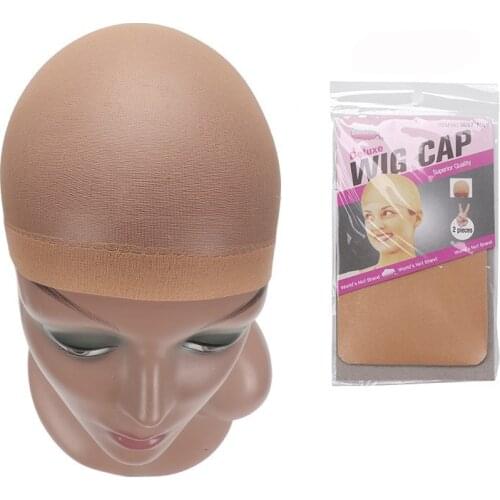 Stretch Mesh Wig Cap for Making Wigs Free Size 2 Pieces/Set Wig Cap Hair net for Weave Hairnets Wig Nets