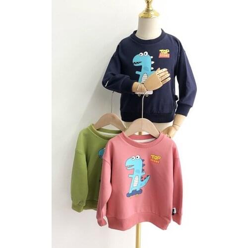 2 3 4 5 6 Years Toddler Boys Hoodies Cartoon Dinosaur Casual Pullover for Boy Kids Clothing Spring Autumn Children Sweatshirts