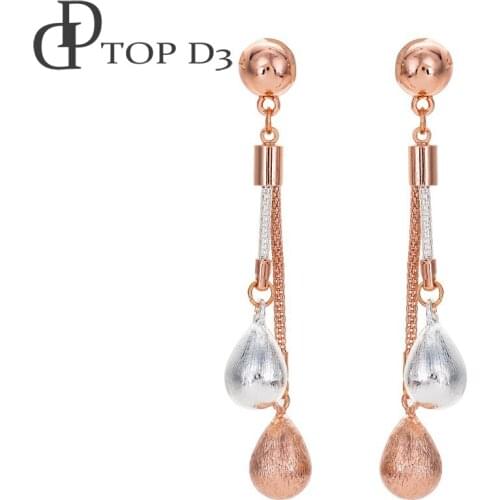 Top d3 Luxury Gold Silver Color Metal Long Chain Tassel Drop Earrings Punk Style Women Dangle Earrings Party Jewelry new