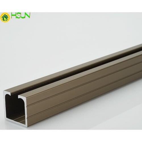 Aluminum alloy universal sliding door silent hanging rail electrophoresis champagne color rail hanging wheel track