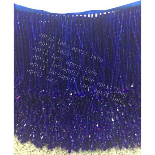 Yy101 # 10yards /bag royal blue color 9/10cm width ribbon fringe tassel for bridal gown wedding/dress decoration