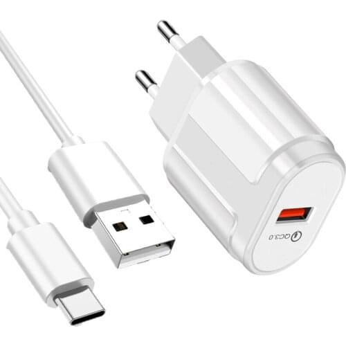 18W Fast Charging Phone Usb Charger For Samsung Galaxy A21S A12 M31S A02S A52 A32 A42 A41 Phone Charge Type C Data Cable