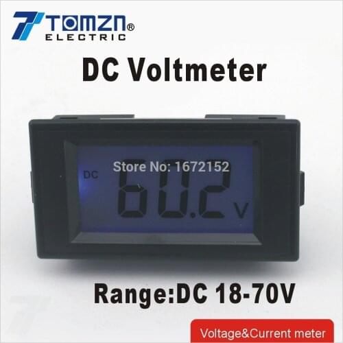 LCD Digital Panel Voltmeter DC 18-70V Blue backlingt DC Monitor voltage meter