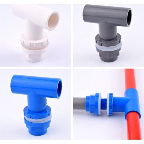 1-10pcs 20mm Blue White Grey PVC Pipe Fittings Aquarium Fish 3 Way Joint Tank Connector Overflow Thread Water Supply Accessorie