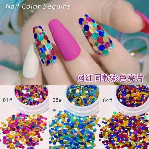 1 BOX Mixed Color 3D Ultrathin Sequins Nail Glitter Flakes 1/2/3mm Sparkly DIY Tips Dazzling Paillette Nail Art Decorations
