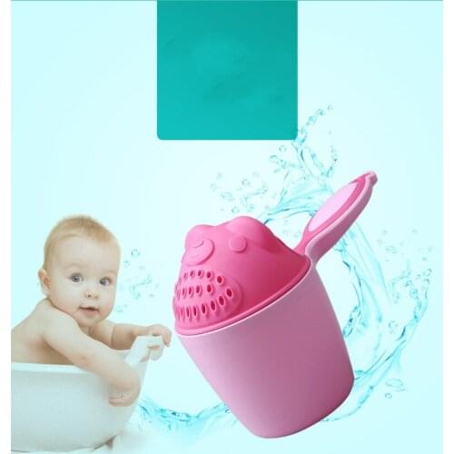1PC Baby Cartoon Bear Bathing Cup Newborn Kid Shower Shampoo Cup Bailer Baby Kids Shower Water Spoon Bath Wash Cups