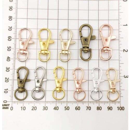 10pcs 32/35/38MM Gold Split Key Ring Swivel Lobster Clasp Connector For Bag Belt Dog Chains DIY Jewelry Making Finding Wholesale