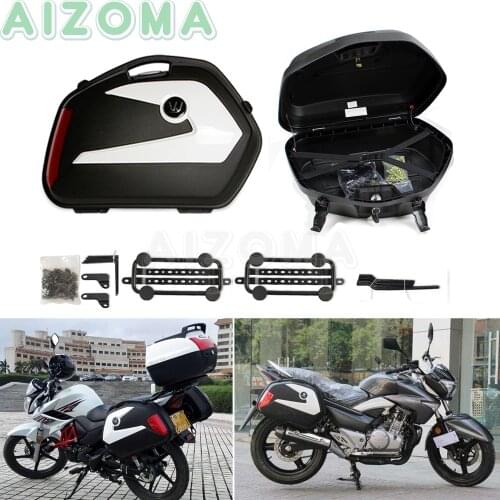 2pcs Street Motorcycle 20L Pannier Luggage Side Cases Box Universal for KAWASAKI YAMAHA Suzuki GW250 790/1190/1390 Adventure
