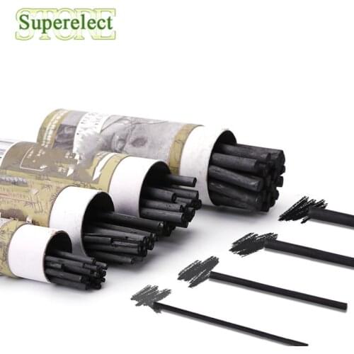 25pcs Pencils Sketch Charcoal Bars Profession Artist Willow Charcoal for Student Oil Crayons Painting Drawing Art Supplies 3-8mm