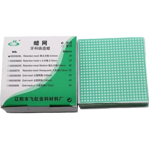 3Boxes Dental Lab Material Dental Wax Retention Mesh Honeycomb Wax Net Round Hole Square Grid Mesh Casting Wax Sheet