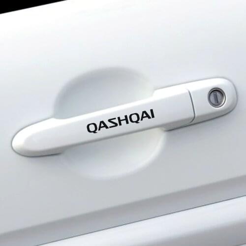 4PCS Sport Styling Car Stickers Wrap Sheet For Nissan Qashqai Auto Waterproof Door Handle Decorative Vinyl Decals Accessories