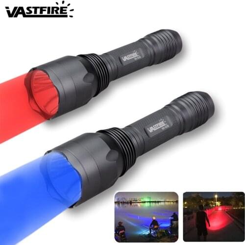 Aluminium Red/Blue Tactical Light 5000 Lumens Torch 1-Mode Lantern 250 Yards Long Range Flashlight for Hunting Fishing