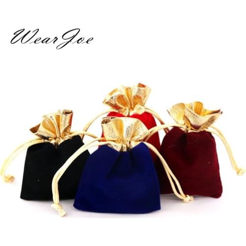 Wholesale Jewelry Velvet Pouch Watch Gift Box Bag 5pcs/lot 7x9 9x12 12x15cm Wedding Jewelry Storage Packaging Drawstring Pouches