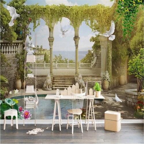 Beibehang Custom Photo Wallpaper Sticker European 3D 3D Landscape Pastoral TV Background Wall papel de parede 3d para sala atac