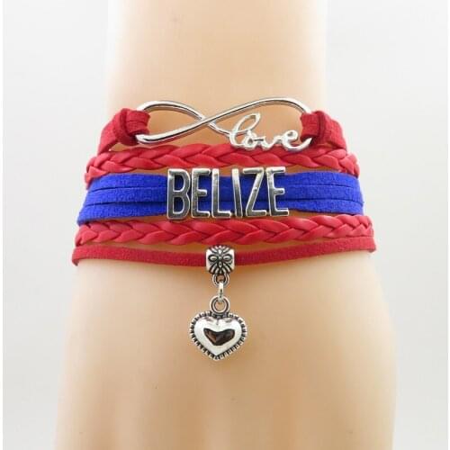 Infinity love belize Bracelet Charm belize flag bracelets fashion belize man and woman bracelet