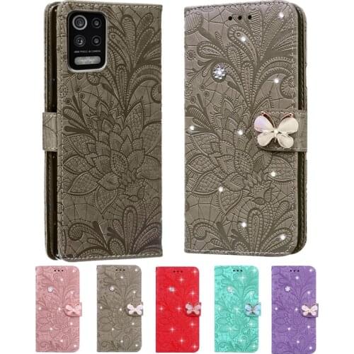 Case For LG Q52 K62 K52 K42 K61 K31 K51S K41S K50S K40S K20 K30 K50 Stylo 4 6 G8 V40 ThinQ Lace Wallet Leather Cover Phone Case
