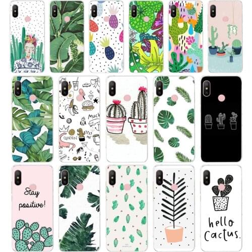20AA Candy Color Leaf Print gift Soft Silicone Tpu Cover phone Case for Xiaomi Redmi 6 Pro 6A 7A Note 6 Pro 7 case